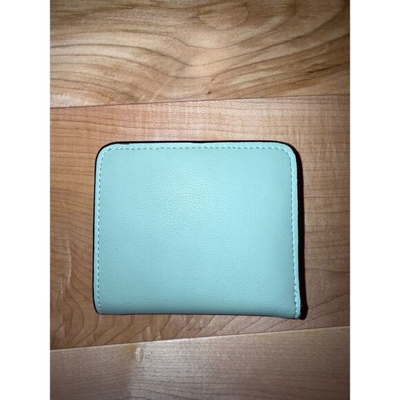 Women's Green Faux Leather Fold Out Wallet with Black Trim - Picture 2 of 3